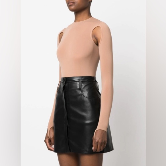 NWT ANDREADAMO Cutout Sculpting Bodysuit in Neutral - Picture 8 of 11